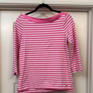 kate spade Pink and White Striped Long Sleeve Top